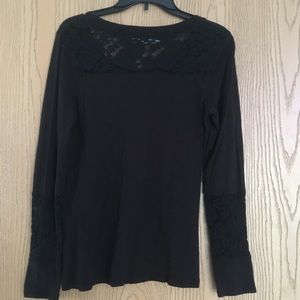 Long sleeve lace detail top